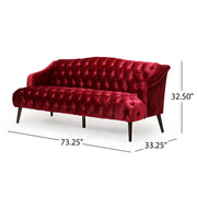 Comfy 3 Seat Sofa With Wooden Legs, For Living Room And Study - R&R Furniture Gallery (Fountain Valley, CA)