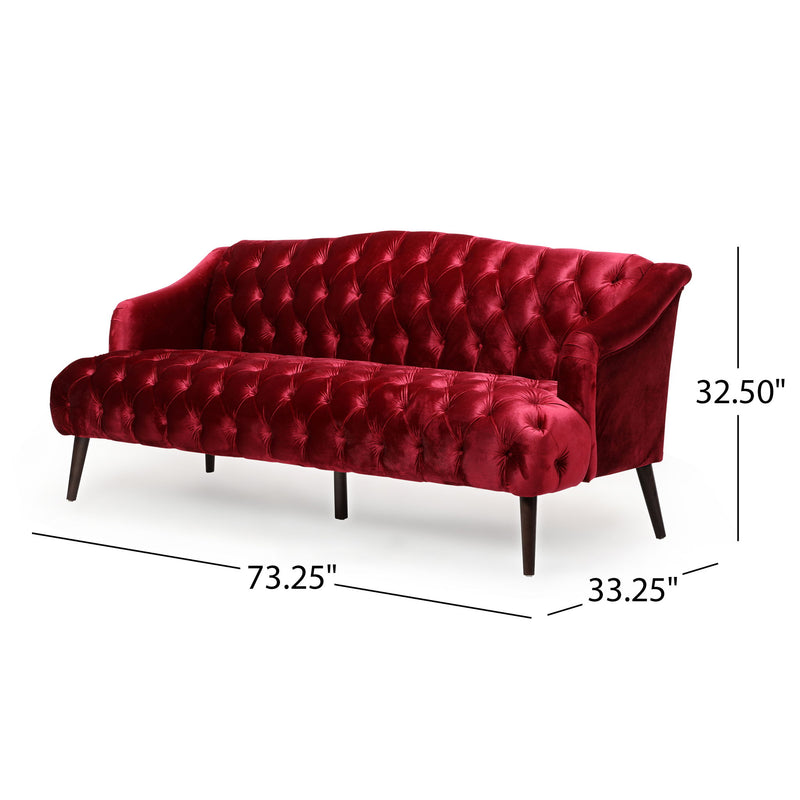 Comfy 3 Seat Sofa With Wooden Legs, For Living Room And Study - R&R Furniture Gallery (Fountain Valley, CA)