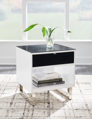 Gardoni - Rectangular End Table - White / Black - R&R Furniture Gallery (Fountain Valley, CA)