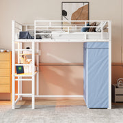 Loft Bed With Desk, Shelves, Power Outlet, LED Light And Wardrobe - R&R Furniture Gallery (Fountain Valley, CA)