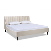 Aspen - King Vertical Tufted Headboard Platform Bed Set - Light Beige - R&R Furniture Gallery (Fountain Valley, CA)