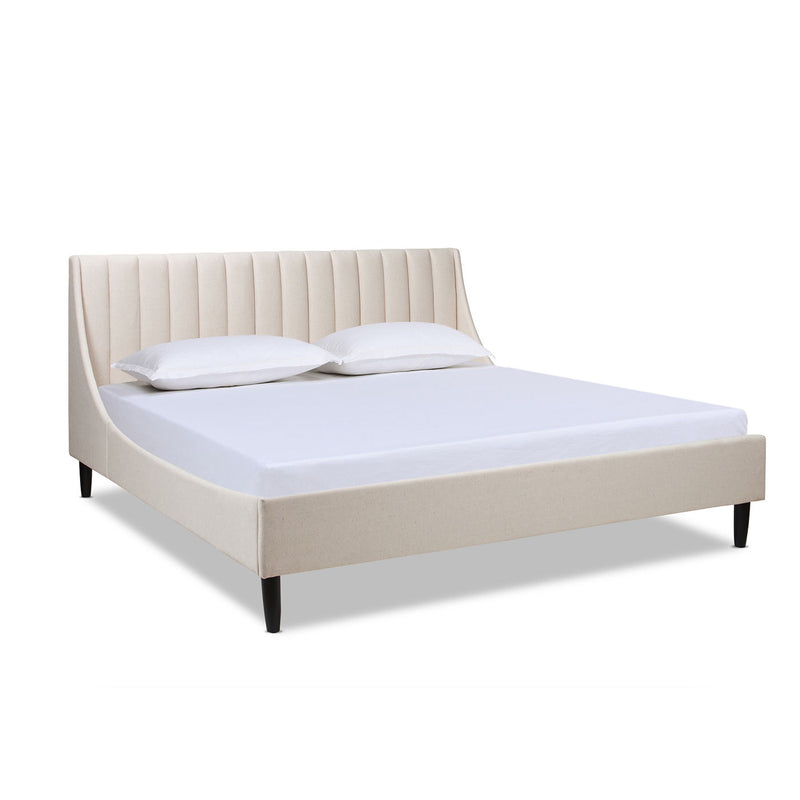 Aspen - King Vertical Tufted Headboard Platform Bed Set - Light Beige - R&R Furniture Gallery (Fountain Valley, CA)