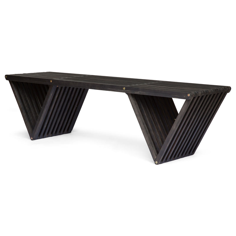 Gloaming - Outdoor Bench With Slat Design And Triangular Base - R&R Furniture Gallery (Fountain Valley, CA)