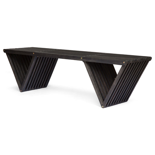 Gloaming - Outdoor Bench With Slat Design And Triangular Base - R&R Furniture Gallery (Fountain Valley, CA)
