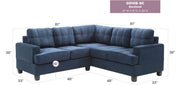Glory Furniture Sandridge stationary sectional sofa with plush cushions and modern design, shown in a spacious living room setting.