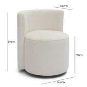 Alyssa - Chenille Rolling Desk Chair - Cream - R&R Furniture Gallery (Fountain Valley, CA)