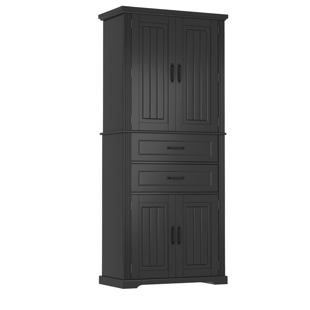 Storage Cabinet With Adjustable Shelves, 2 Drawers, Doors