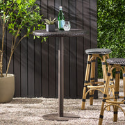 Outdoor Round Rattan Bar Table With Iron Frame - Multi Brown - R&R Furniture Gallery (Fountain Valley, CA)