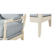 Arm Chair With Open Back Spindle Design, Padded Armrests - R&R Furniture Gallery (Fountain Valley, CA)
