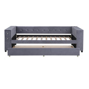 Upholstered Bed With Storage And Twin Trundle, USB Charging Ports - R&R Furniture Gallery (Fountain Valley, CA)