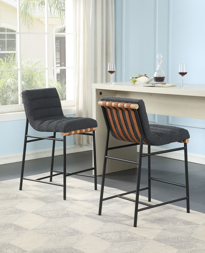 Lahni - 17" Boucle Fabric Counter Height Chair - R&R Furniture Gallery (Fountain Valley, CA)