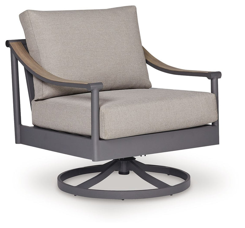 Ocean Beach - Swivel Lounge With Cushion - Gray - R&R Furniture Gallery (Fountain Valley, CA)