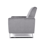 Bolt - Upholstered Recliner Chair With Stainless Steel Base - Gray / Chrome - R&R Furniture Gallery (Fountain Valley, CA)