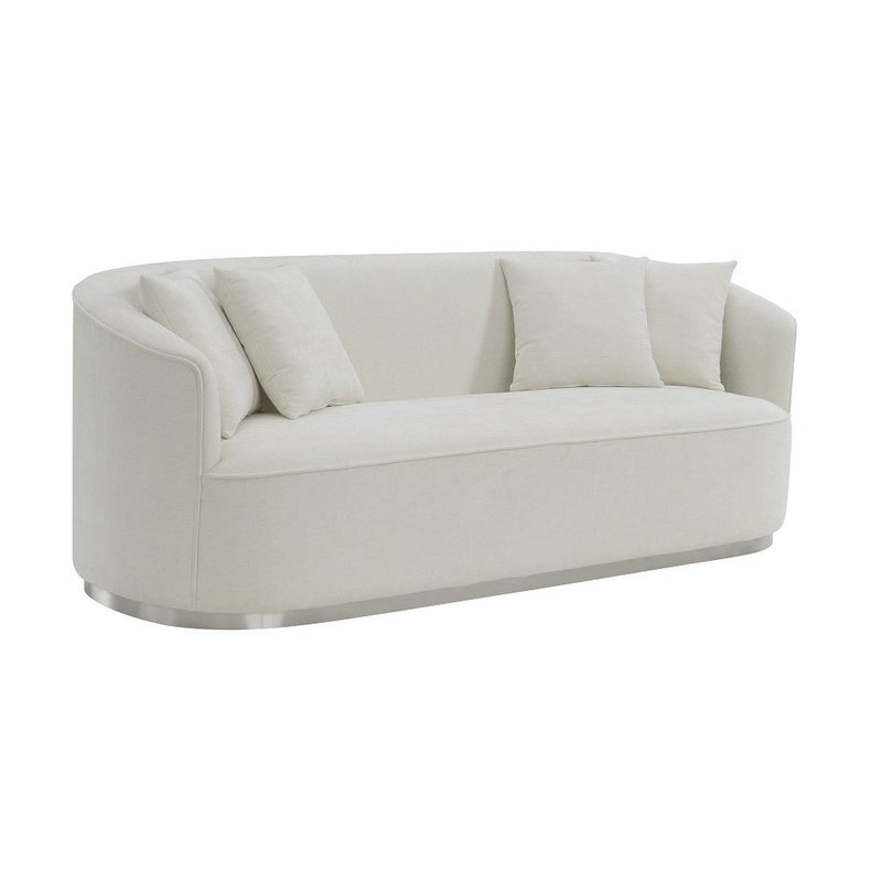 Odette - Sofa With 4 Pillows - Beige Chenille - R&R Furniture Gallery (Fountain Valley, CA)
