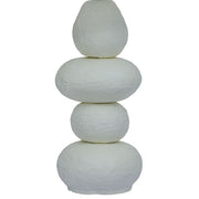 TOV Furniture Pebble Papier Mache Lamp on a table, round textured surface with soft lighting, modern table lamp design.