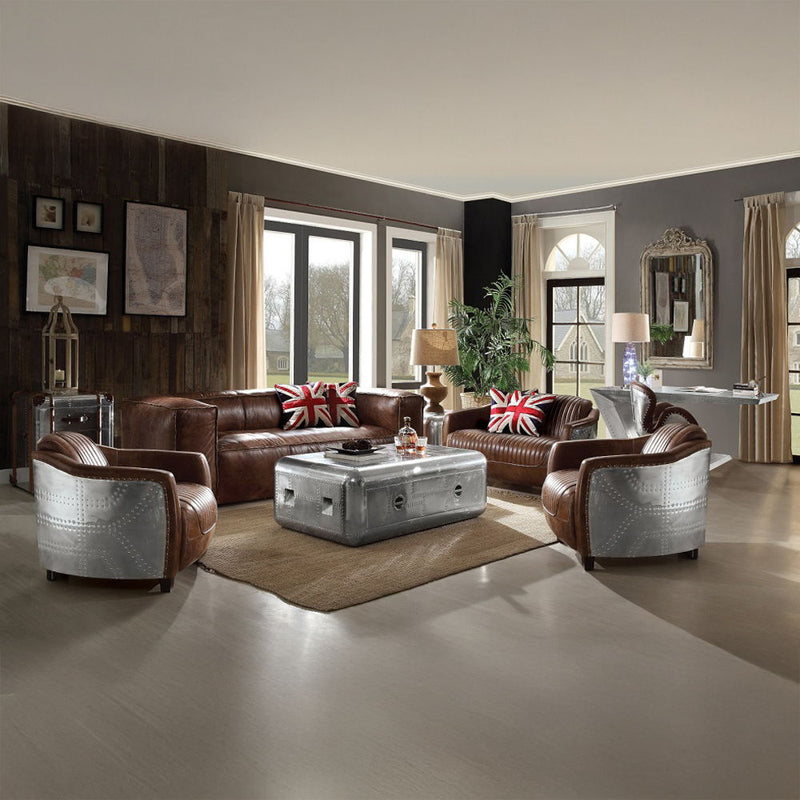 Brancaster - Sofa - Retro Brown Top Grain Leather - R&R Furniture Gallery (Fountain Valley, CA)