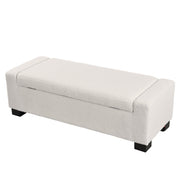 Textured Boucle Ottoman Bench With Hinged Lid For Seating And Storage - Beige - R&R Furniture Gallery (Fountain Valley, CA)