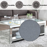 Noralie - Coffee Table - Clear Glass, Mirrored & Faux Diamonds - R&R Furniture Gallery (Fountain Valley, CA)