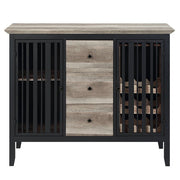 Zudora - Server - Antique Oak & Sandy Black - R&R Furniture Gallery (Fountain Valley, CA)