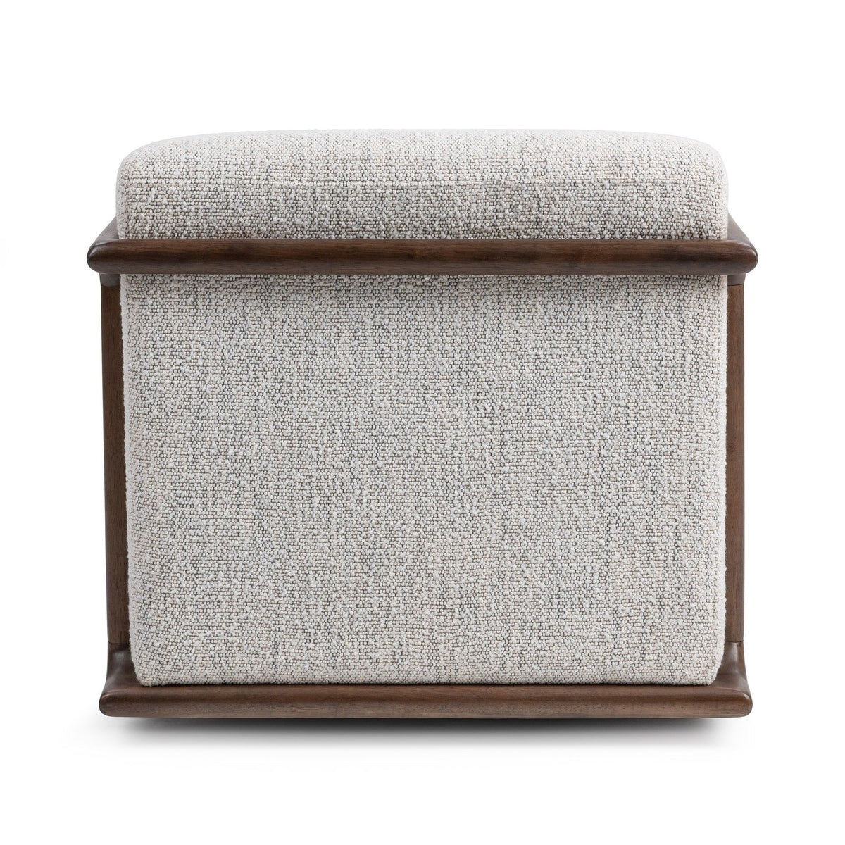 Classic Home Lucia swivel chair with a plush upholstered seat and curved armrests for comfort and stylish home seating.