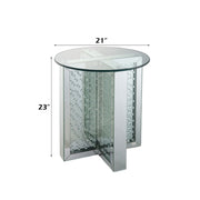 Nysa - 23" End Table - Mirrored & Faux Crystals - R&R Furniture Gallery (Fountain Valley, CA)