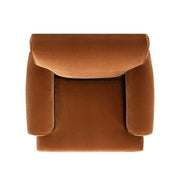 Jennifer Taylor Home Alana Lawson Accent Arm Chair with casters, beige upholstered chair with wooden legs and armrests.