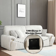 Jaya - Power Motion Sofa With Sleeper & USB Port - Mondo Gray Corduroy - R&R Furniture Gallery (Fountain Valley, CA)