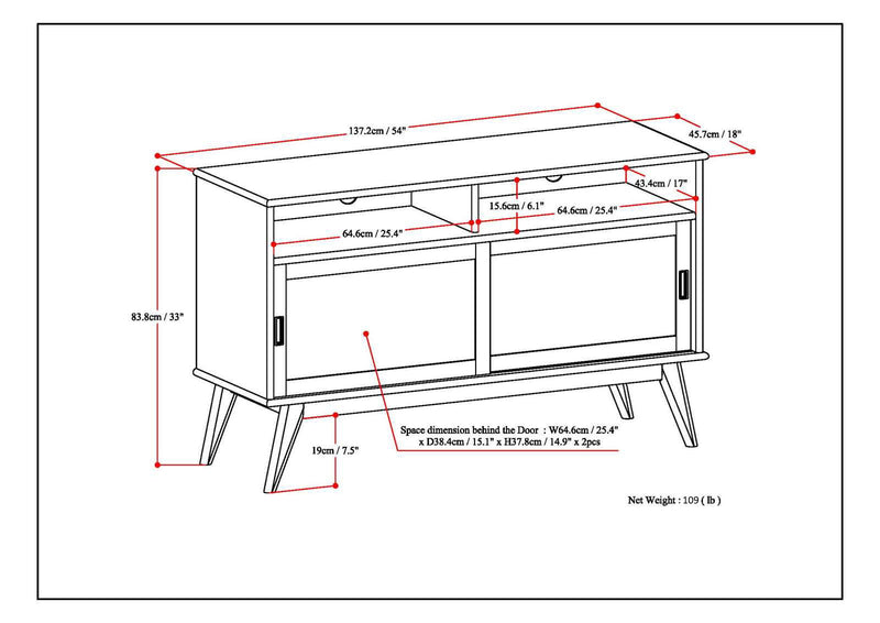 Draper - Handcrafted Mid Century Low TV Media Stand - R&R Furniture Gallery (Fountain Valley, CA)