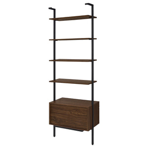 Wendell - 4 Shelf Storage Wall Bookshelf - Walnut
