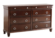 Glory Furniture Triton dresser in cappuccino finish with sleek design and multiple storage drawers.