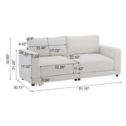 Modern Square Arm Sofa With Soft Fabric Upholstery, Deep Cushions - R&R Furniture Gallery (Fountain Valley, CA)
