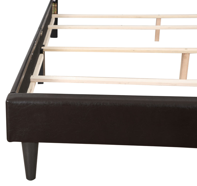 Button tufted upholstered bed by Glory Furniture with cozy, plush fabric and a stylish headboard, perfect for relaxing bedroom spaces.