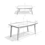 Simpli-Home Draper rectangular dining table with wooden top and sturdy legs, ideal for modern dining spaces
