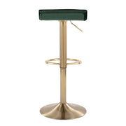Set of two Lumi Source contemporary adjustable height barstools with swivel seats and oval footrests, perfect for modern kitchen counters.