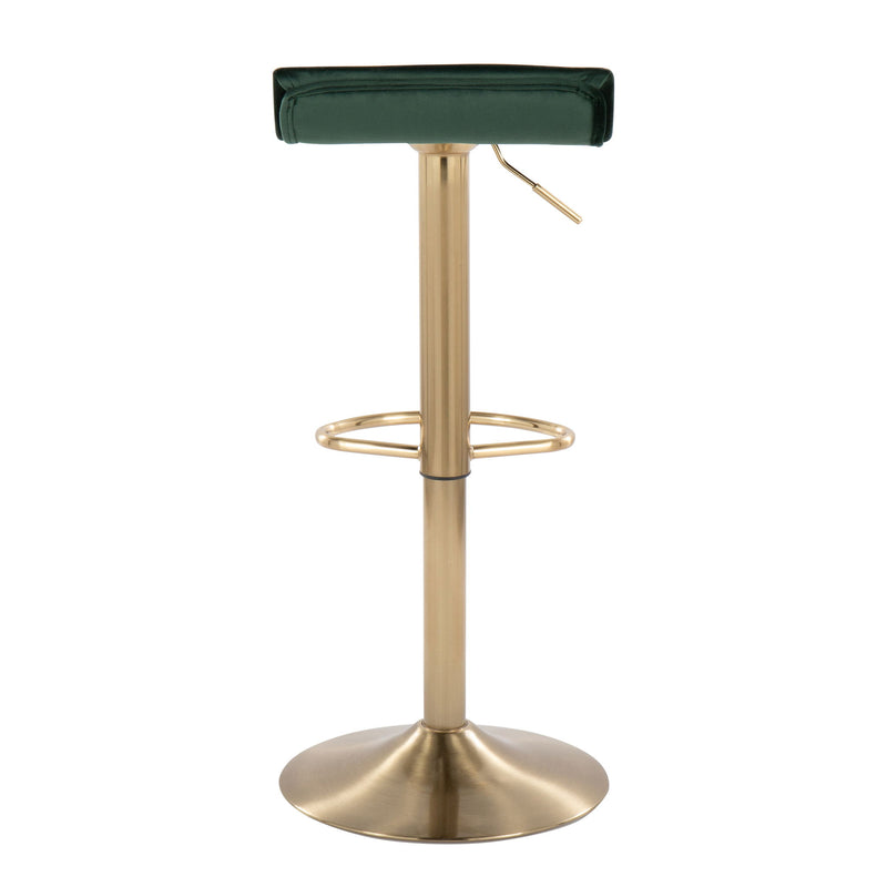 Set of two Lumi Source contemporary adjustable height barstools with swivel seats and oval footrests, perfect for modern kitchen counters.