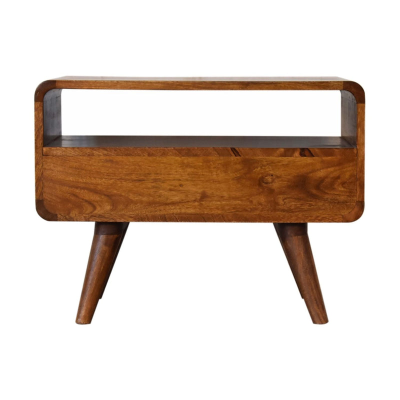 Solid Wood Curved Media Unit - R&R Furniture Gallery (Fountain Valley, CA)