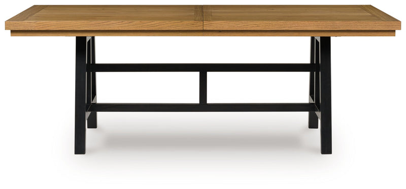 Galliden - Rectangular Dining Room Extension Table - Black / Brown - R&R Furniture Gallery (Fountain Valley, CA)