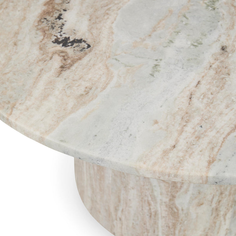 Amberly - Marble Round Coffee Table - Rusty Gray - R&R Furniture Gallery (Fountain Valley, CA)