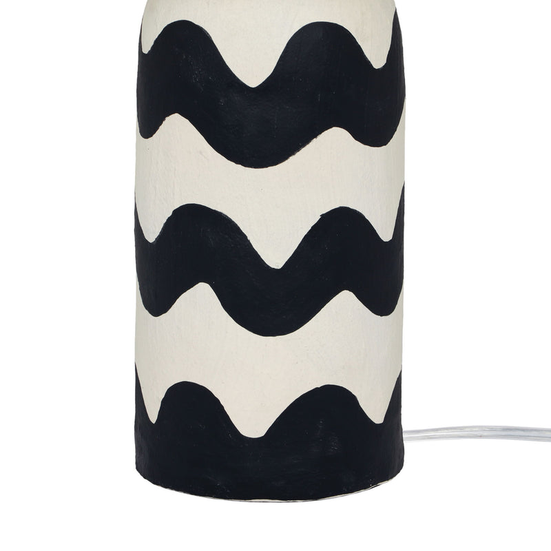Tropea - Black Waves Papier Mache Table Lamp - Black Waves - R&R Furniture Gallery (Fountain Valley, CA)