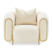 Sassani - Accent Chair - Crepe / Gold - R&R Furniture Gallery (Fountain Valley, CA)