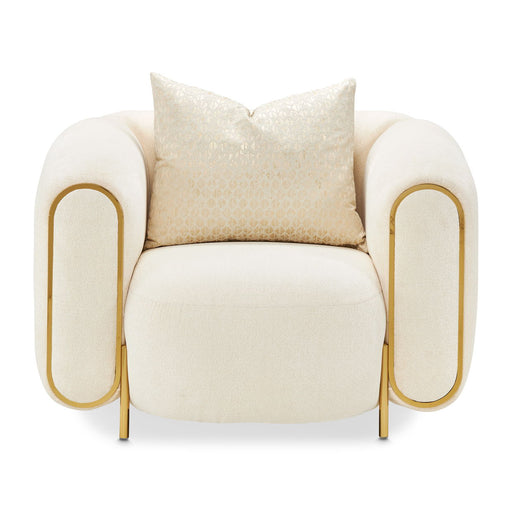 Sassani - Accent Chair - Crepe / Gold - R&R Furniture Gallery (Fountain Valley, CA)