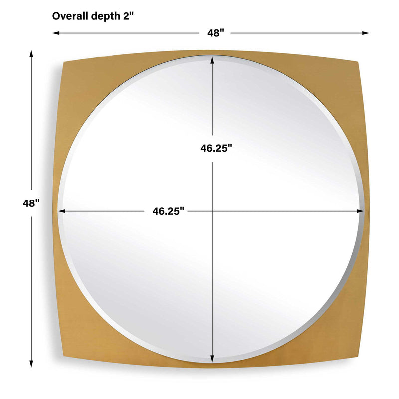Neilia - Round Mirror - Brass