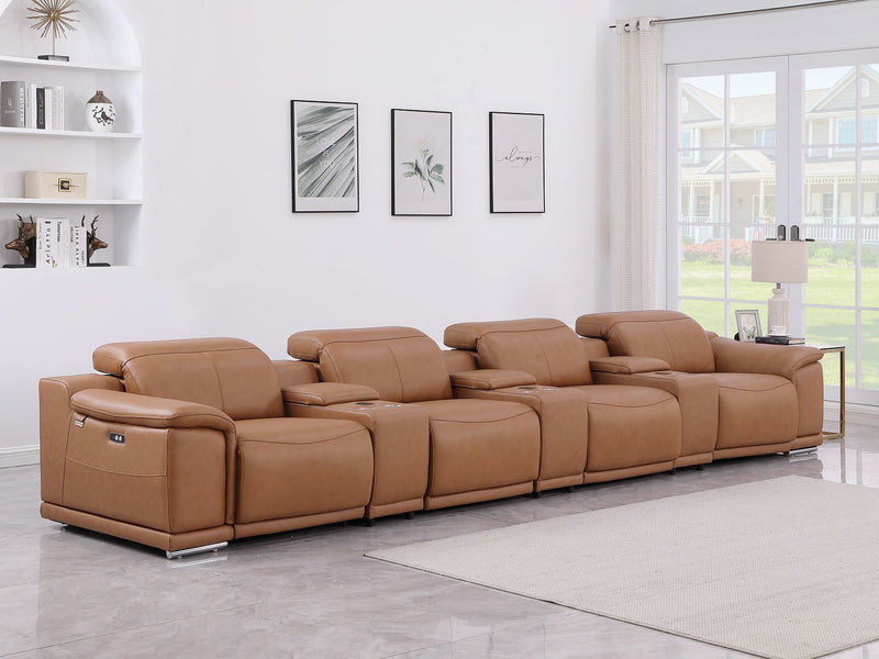 9762 - 7-Piece Modular Power Reclining Sofa With 4 Power Recliners - R&R Furniture Gallery (Fountain Valley, CA)