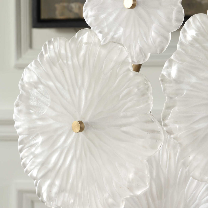 Glass - Garden Table Sculpture - Gold / White