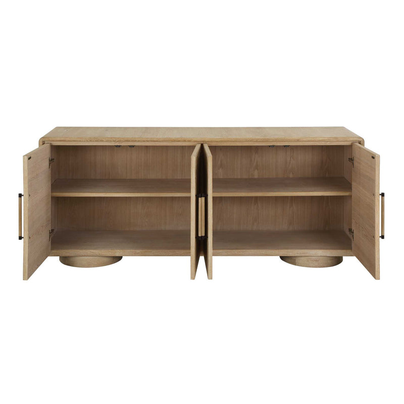Evanston - 4 Door Natural Oak Cabinet - Woodtone