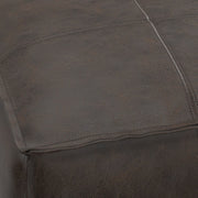 Sheffield - Square Pouf - Distressed Dark Brown - R&R Furniture Gallery (Fountain Valley, CA)