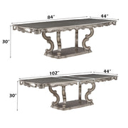Ariadne - Dining Table With Pedestal - Antique Platinum - R&R Furniture Gallery (Fountain Valley, CA)