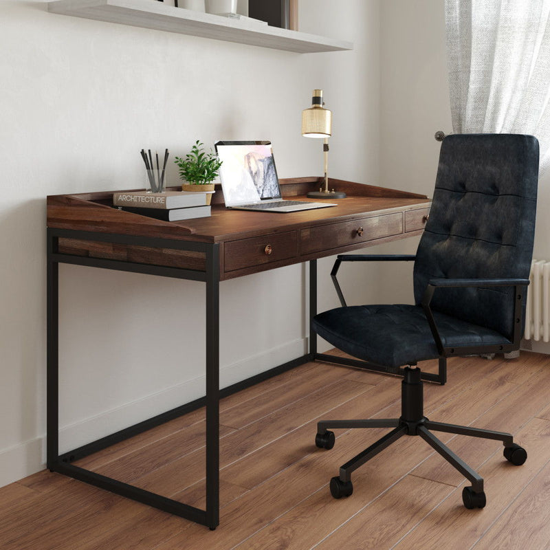 Foley - Swivel Office Chair - Distressed Blue - R&R Furniture Gallery (Fountain Valley, CA)