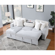 Ford - Reversible Pull Out Sofa Bed - Light Gray - R&R Furniture Gallery (Fountain Valley, CA)