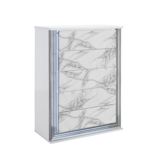 Moon - Chest With LED - White Marble - R&R Furniture Gallery (Fountain Valley, CA)